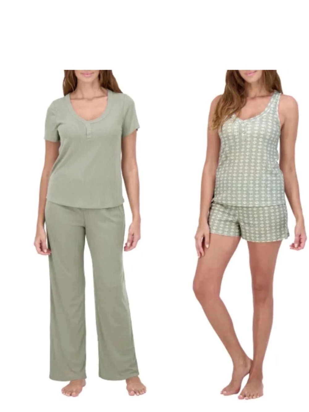 Live 2 Lounge Women’s 4-Piece Pointelle Lounge Set, Green, Size L